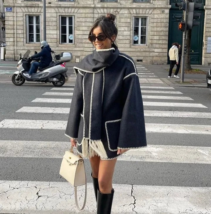 ELEGANTE JAS MET SJAAL VOOR VROUWEN