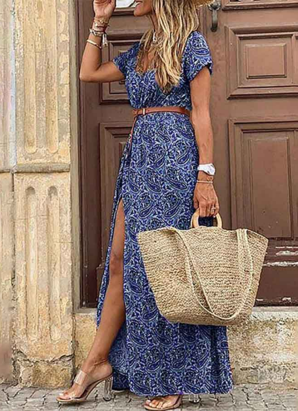 Maxi-jurk gebloemde luiers