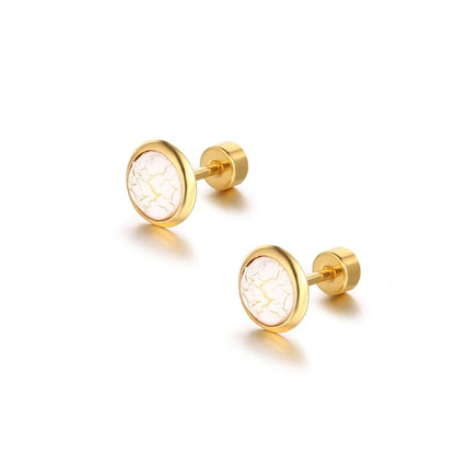 Elegante ronde cabochon oorbellen
