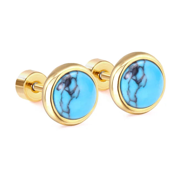 Elegante ronde cabochon oorbellen