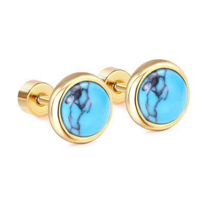 Elegante ronde cabochon oorbellen