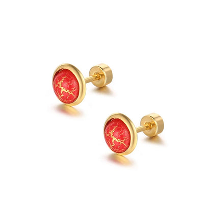 Elegante ronde cabochon oorbellen