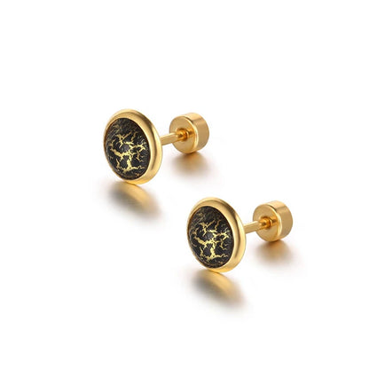 Elegante ronde cabochon oorbellen