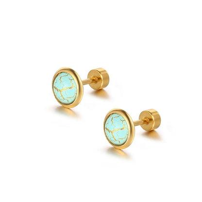Elegante ronde cabochon oorbellen