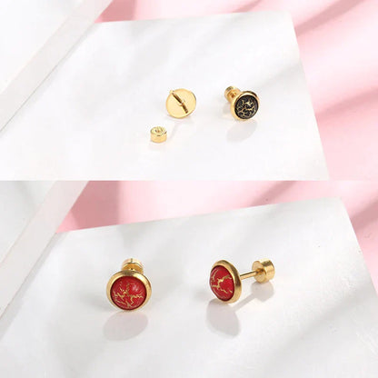 Elegante ronde cabochon oorbellen