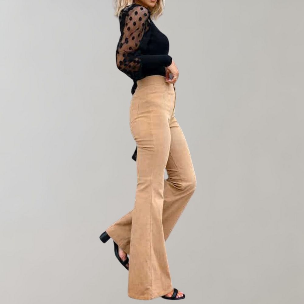 Flare broek in ribfluweel