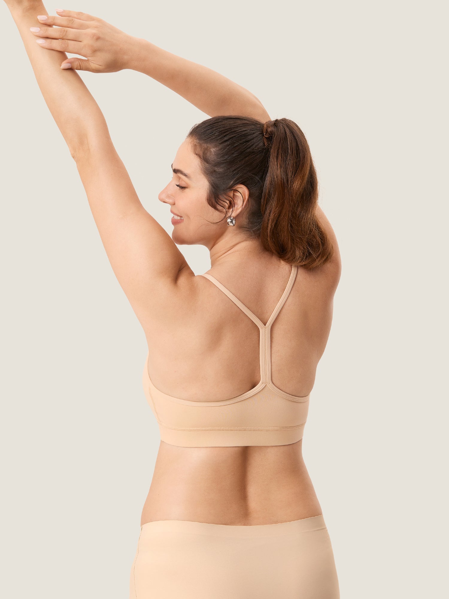 Voedingssport-bh met Y-rug – Natrelax® sport-bh voor borstvoeding – Beige