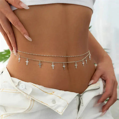 Elegante buikketting met kruishangers