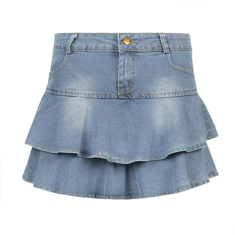Vintage denim rok shorts zomerstijl