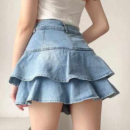 Vintage denim rok shorts zomerstijl