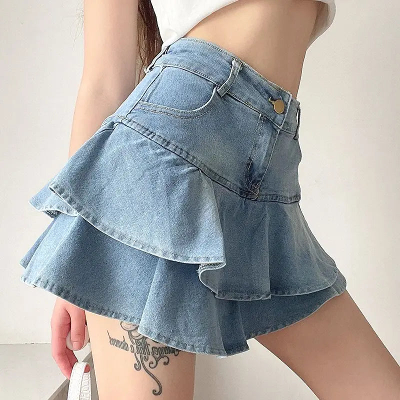 Vintage denim rok shorts zomerstijl