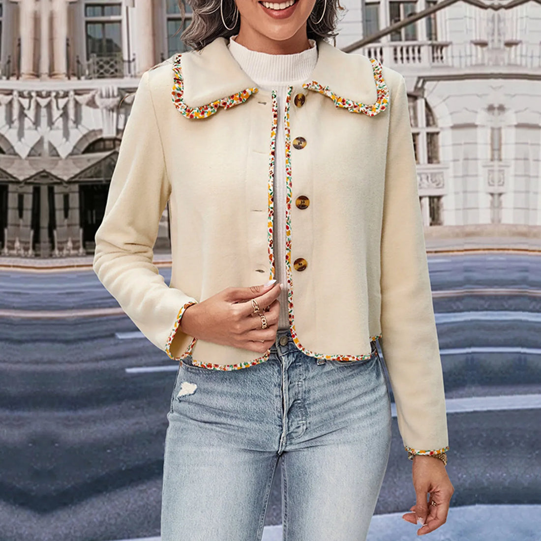 Knoopjasje met tweedrand en pareldetails