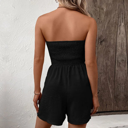 Strapless koker romper