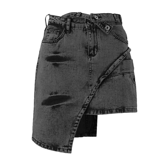 Verweerde denim shorts met zure wassing