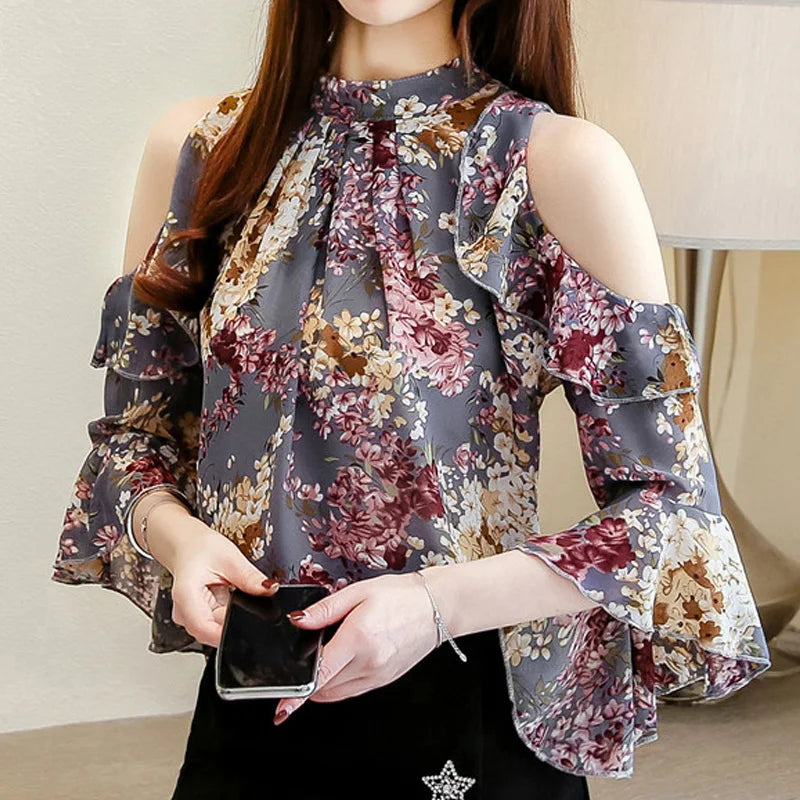 Chiffon blouse met vlindermouwen