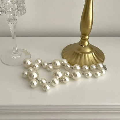 Grove parelketting met druppel detail