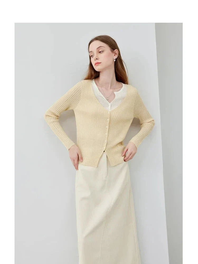 Nieuwe elegante lange kaki rok in Franse stijl