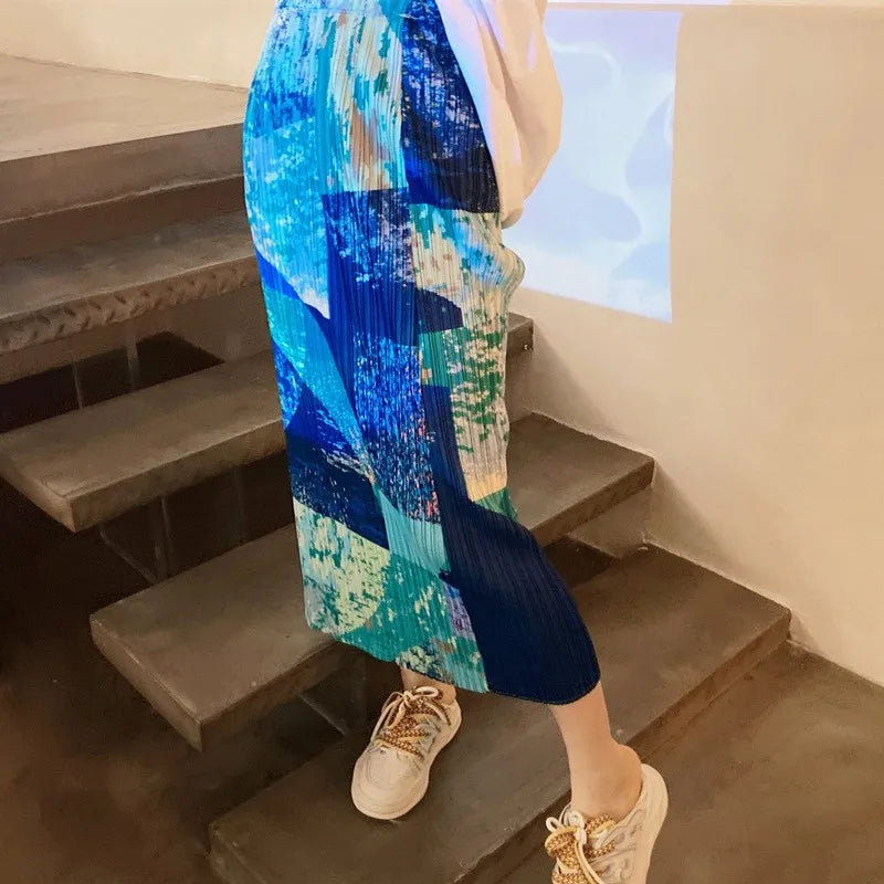 Midirok met bloemenpatroon