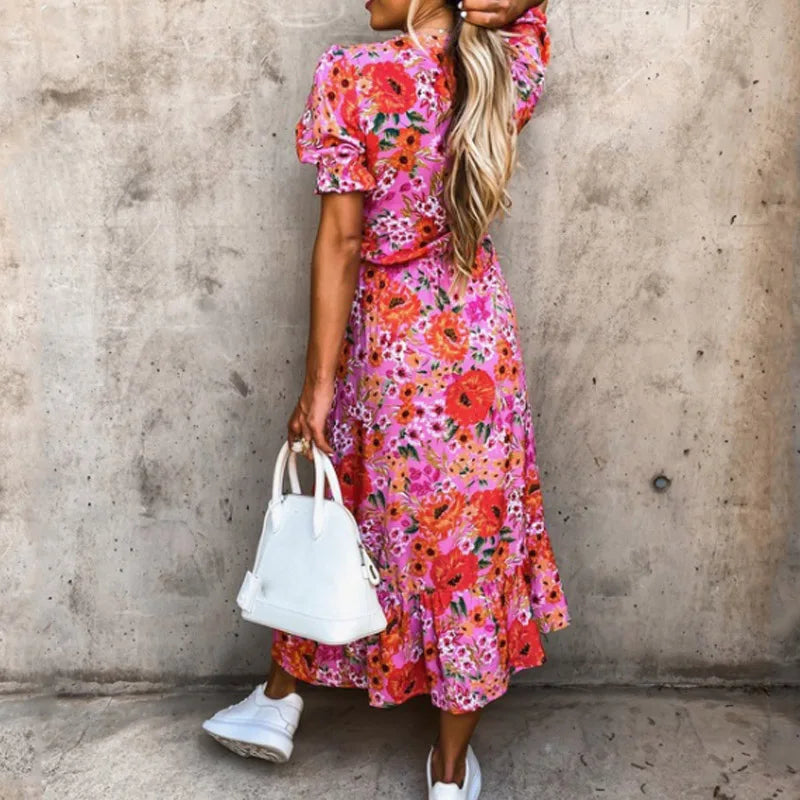 Maxi-jurk met V-halslijn