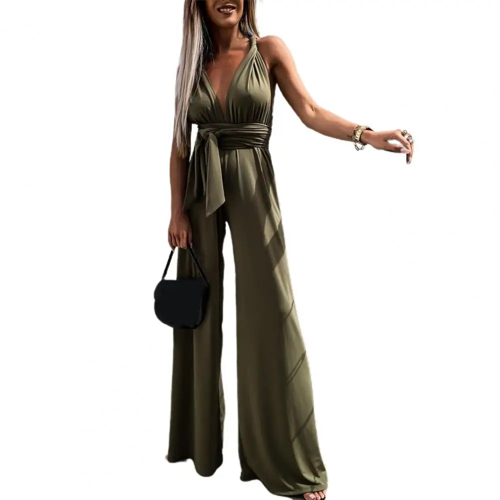 Elegante jumpsuit met gekruiste rug