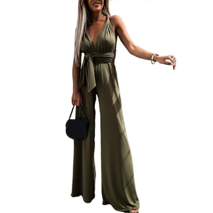 Elegante jumpsuit met gekruiste rug