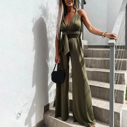 Elegante jumpsuit met gekruiste rug
