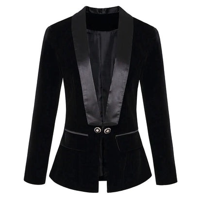 Fluwelen smokingblazer met satijnen revers