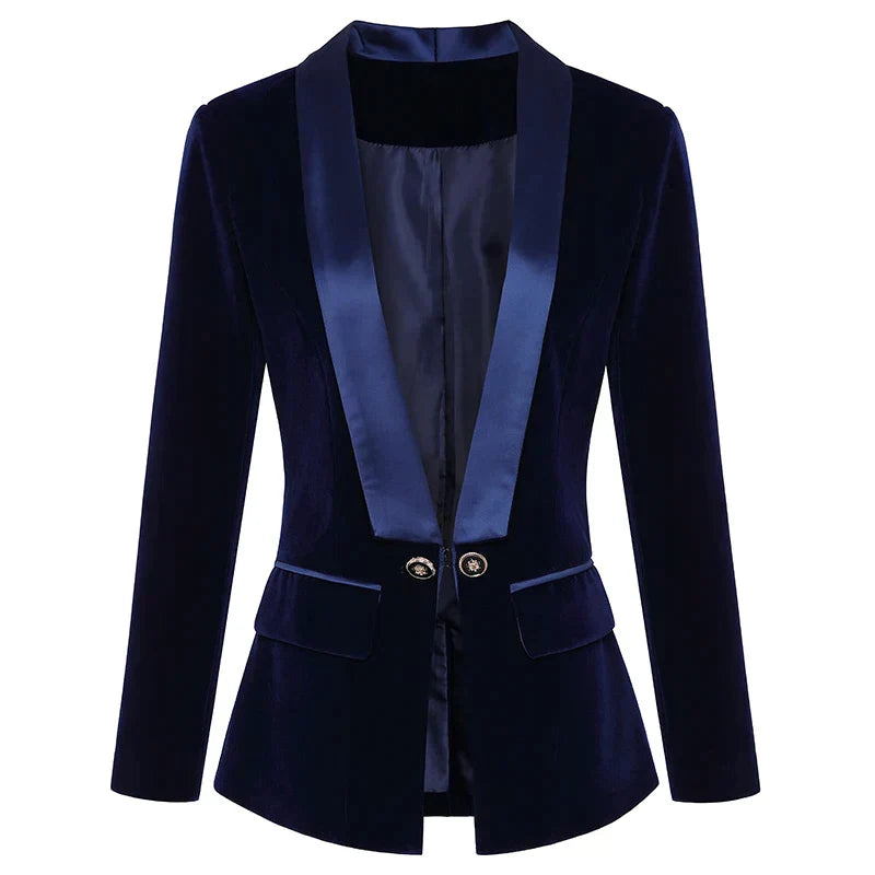 Fluwelen smokingblazer met satijnen revers