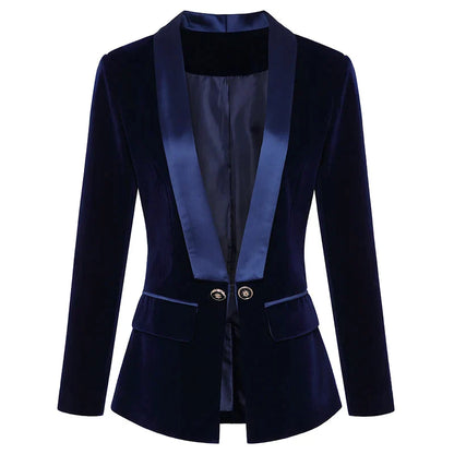 Fluwelen smokingblazer met satijnen revers