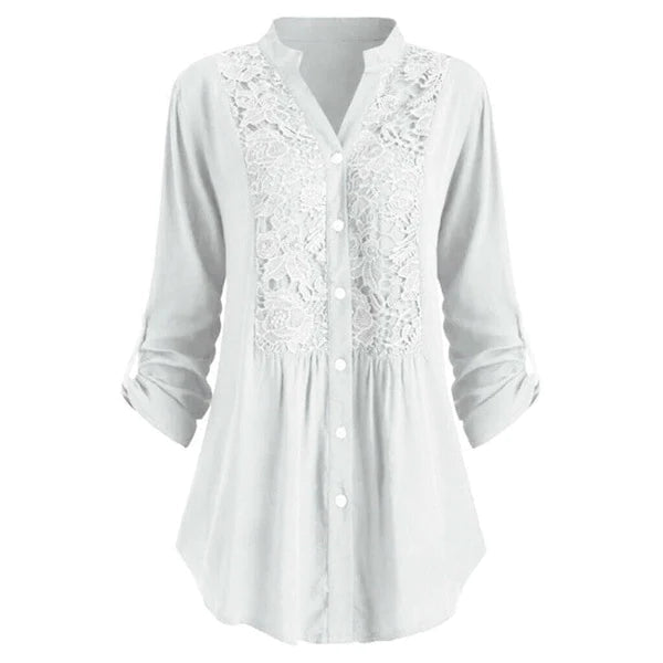 Lange blouse met pofmouwen voor dames