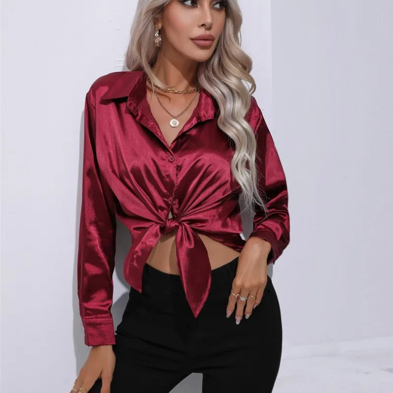 Elegante satijnen blouse