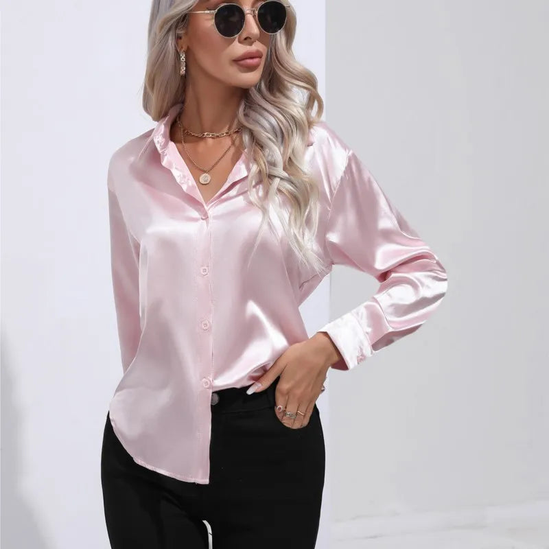 Elegante satijnen blouse