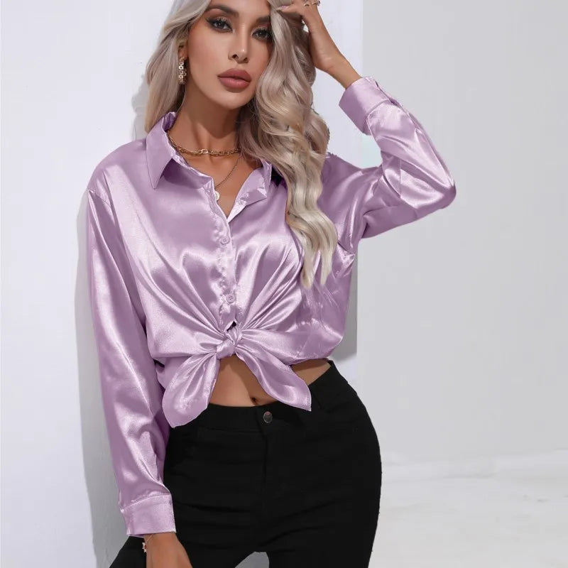 Elegante satijnen blouse