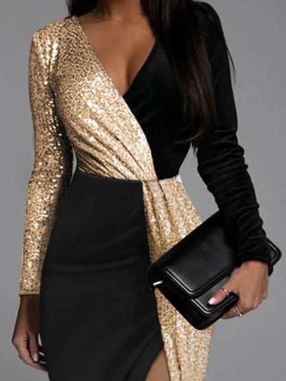Jurk met gouden glitter