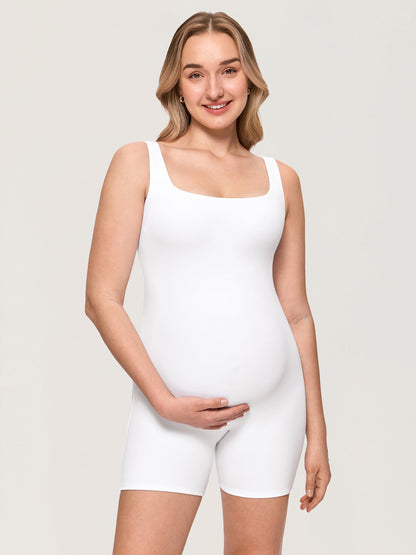 Zwangerschapsplaysuit met vierkante hals – Airsofta romper met ingebouwde bh
