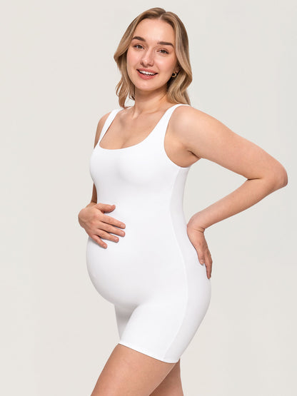 Zwangerschapsplaysuit met vierkante hals – Airsofta romper met ingebouwde bh