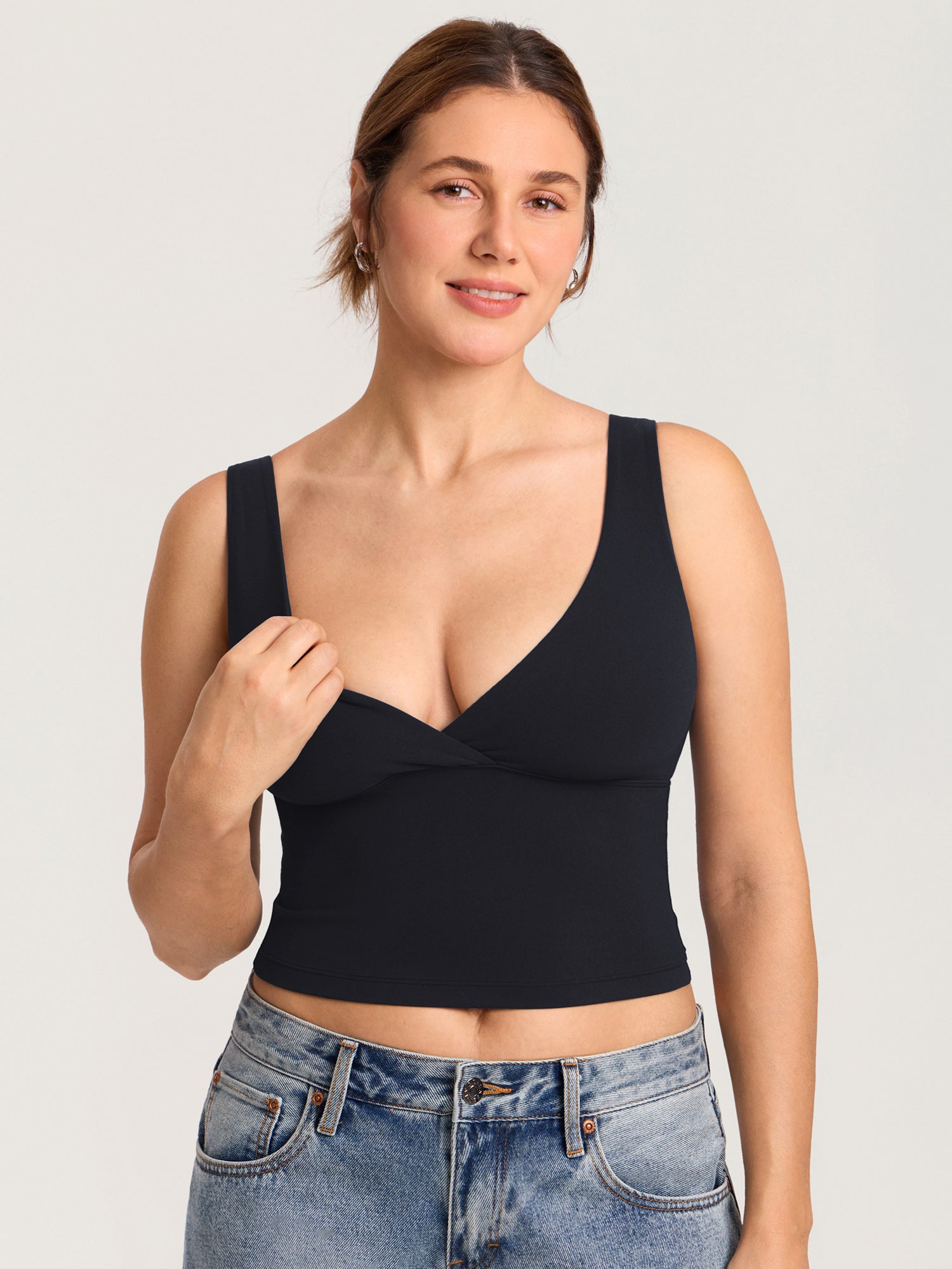 Voedingstop met overslag als croptop – Natrelax® voedingshemd