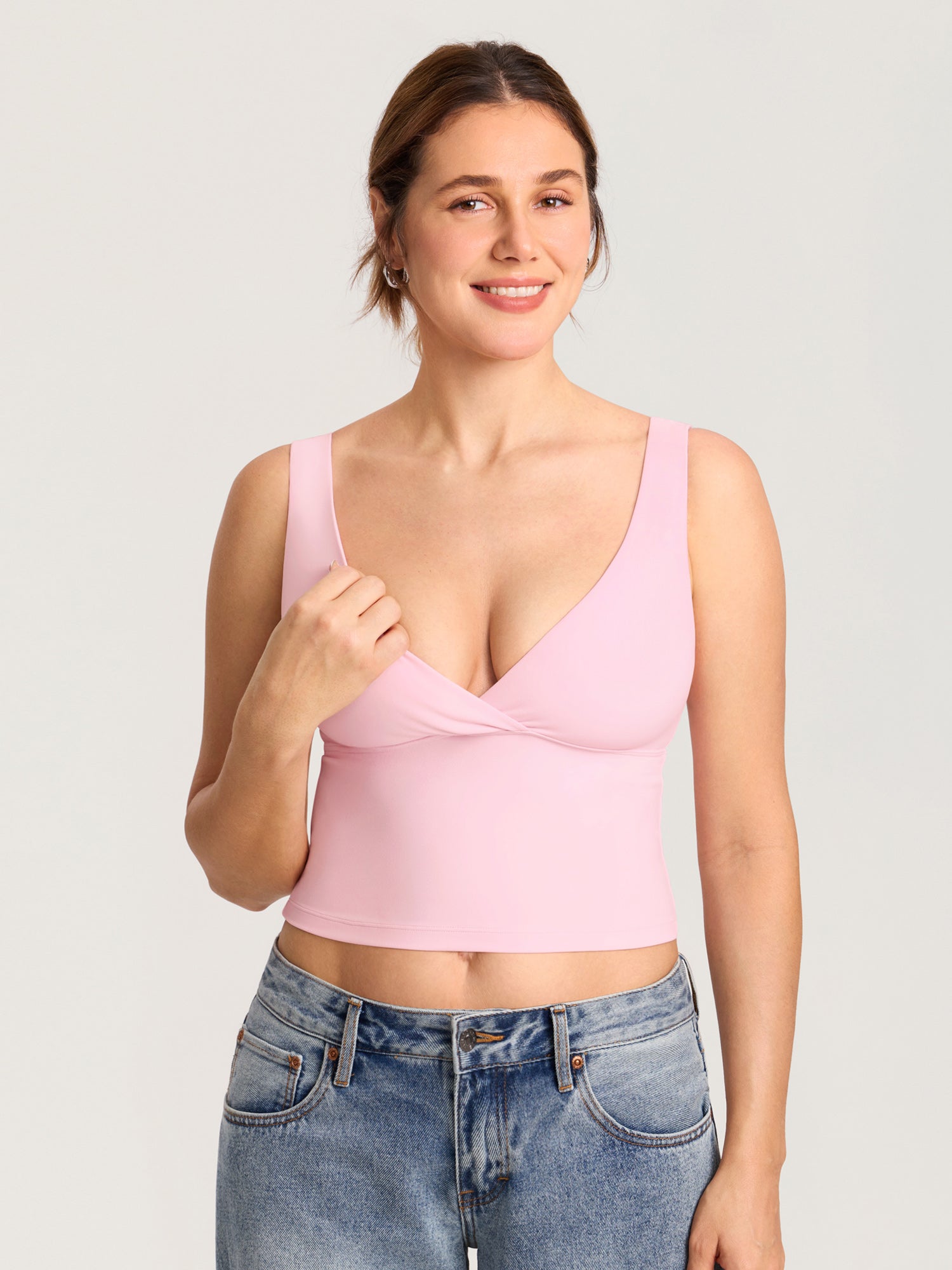 Voedingstop met overslag als croptop – Natrelax® voedingshemd
