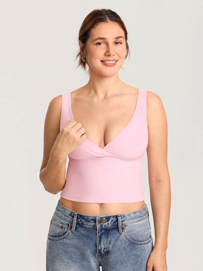Voedingstop met overslag als croptop – Natrelax® voedingshemd