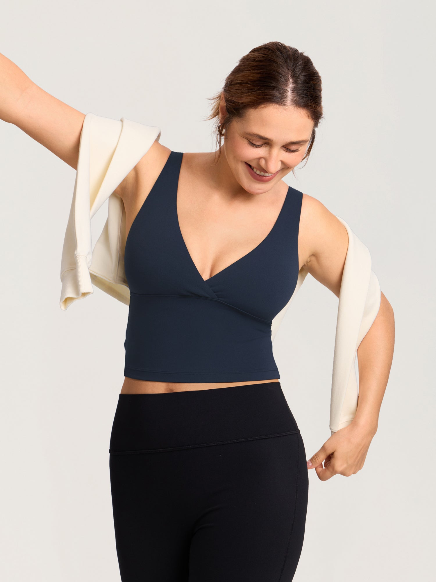 Voedingstop met overslag als croptop – Natrelax® voedingshemd