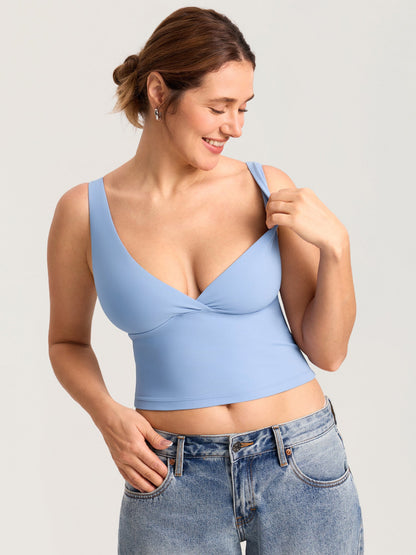 Voedingstop met overslag als croptop – Natrelax® voedingshemd