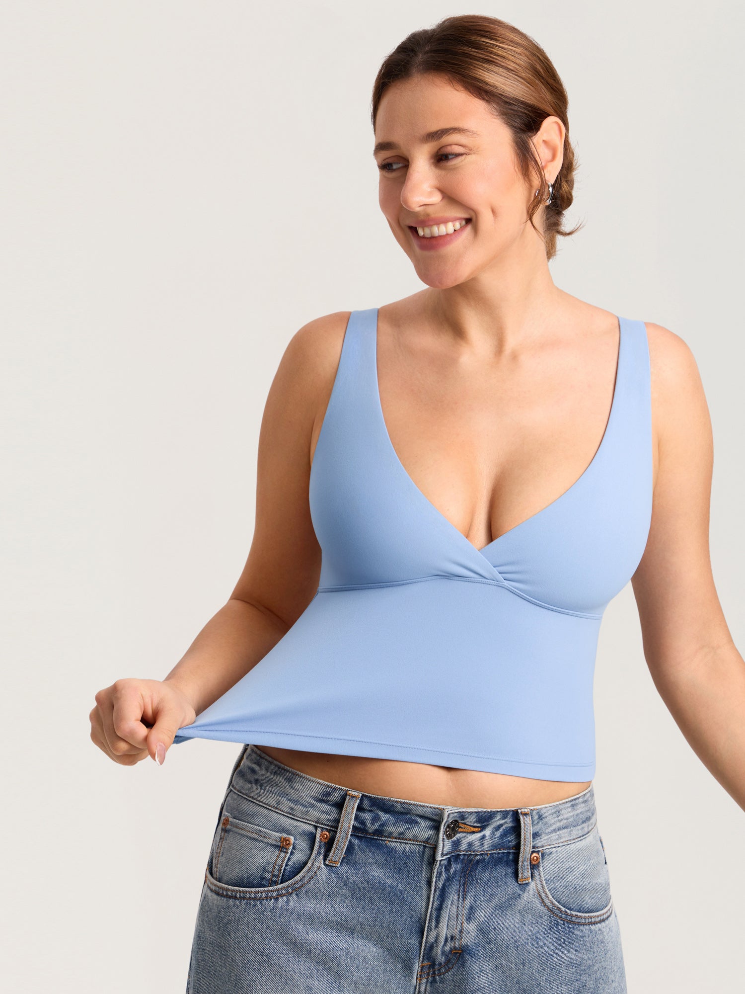 Voedingstop met overslag als croptop – Natrelax® voedingshemd