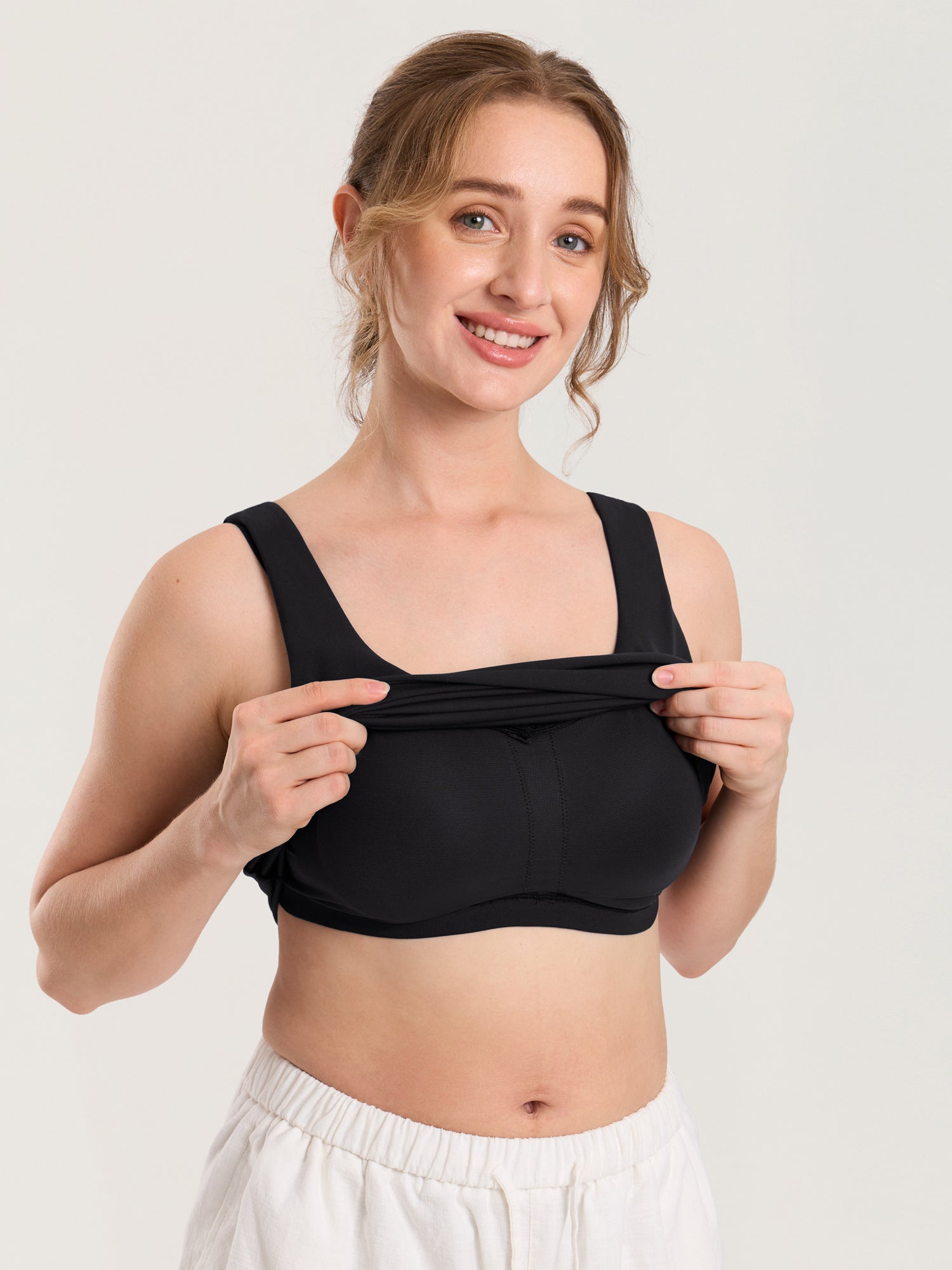 Voedingstop met V-hals – Natrelax® voedingshemd zonder beugel