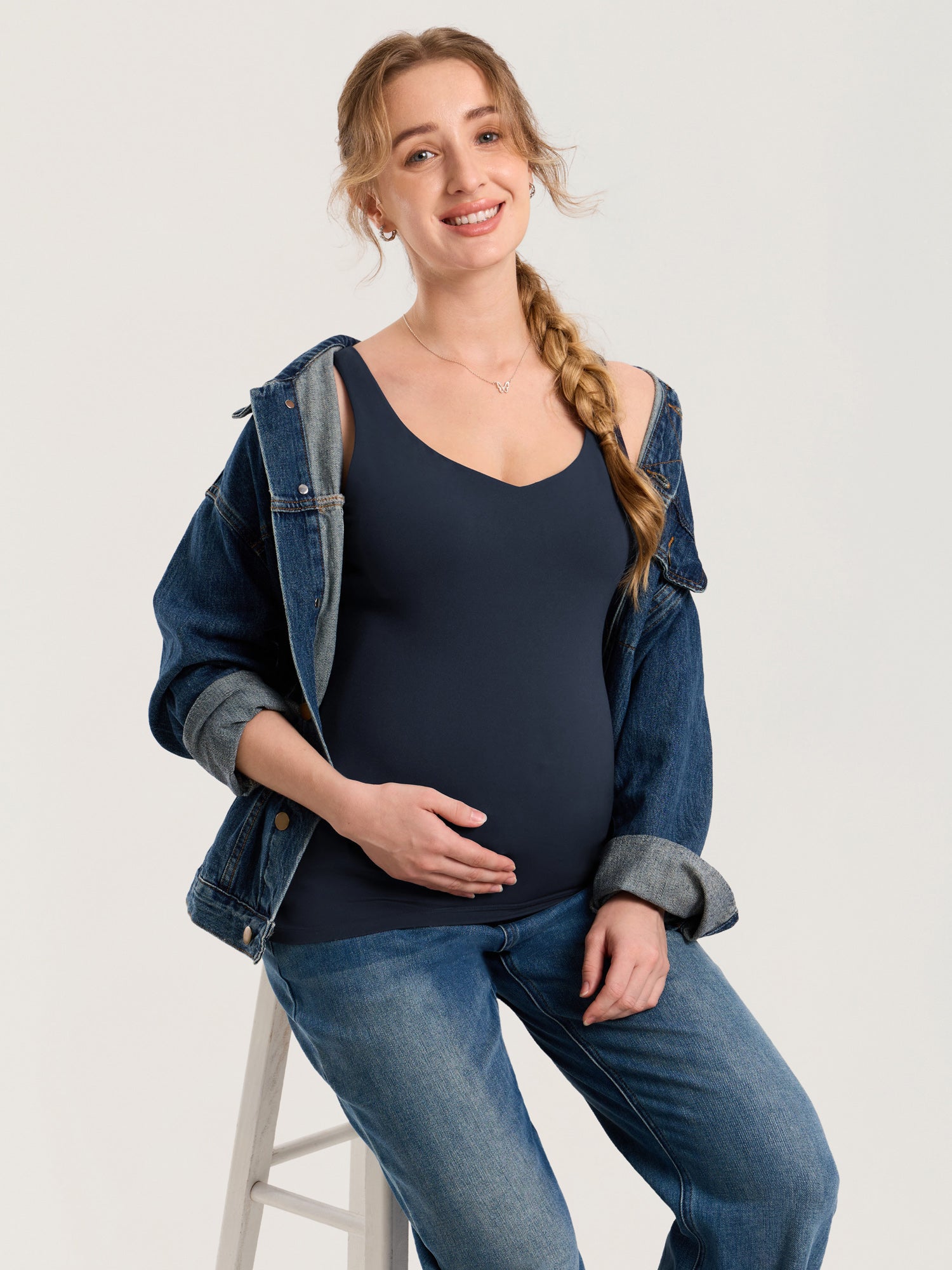 Voedingstop met V-hals – Natrelax® voedingshemd zonder beugel