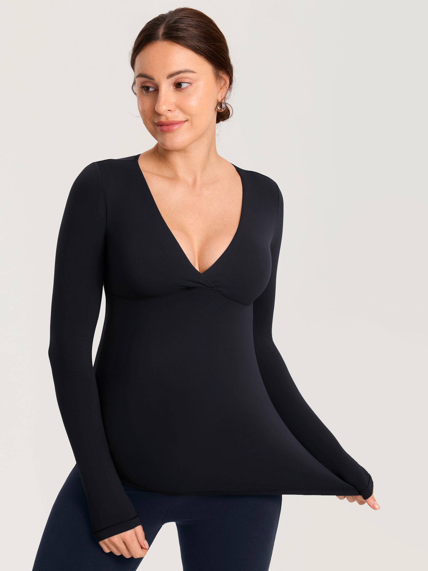 Zwangerschaps- en voedingstop met lange mouwen – AirSoft overslagtop