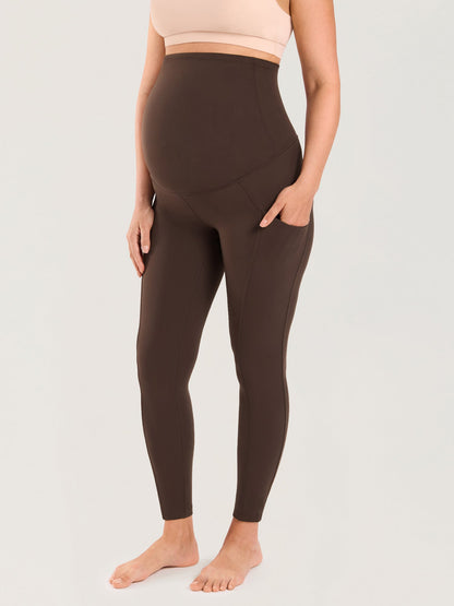 Zwangerschapslegging met zakken – Natrelax® legging met hoge taille, 64 cm – Kleibruin