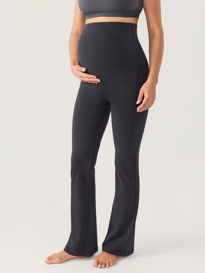 Zwangerschapsbroek van katoen met flare-pijpen – omslagtaille, 77 cm