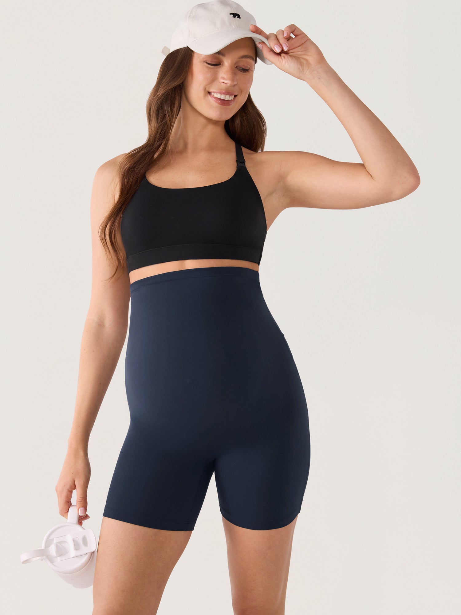 Zwangerschapsshort met naadloze voorkant – Natrelax® hoge taille, 15 cm