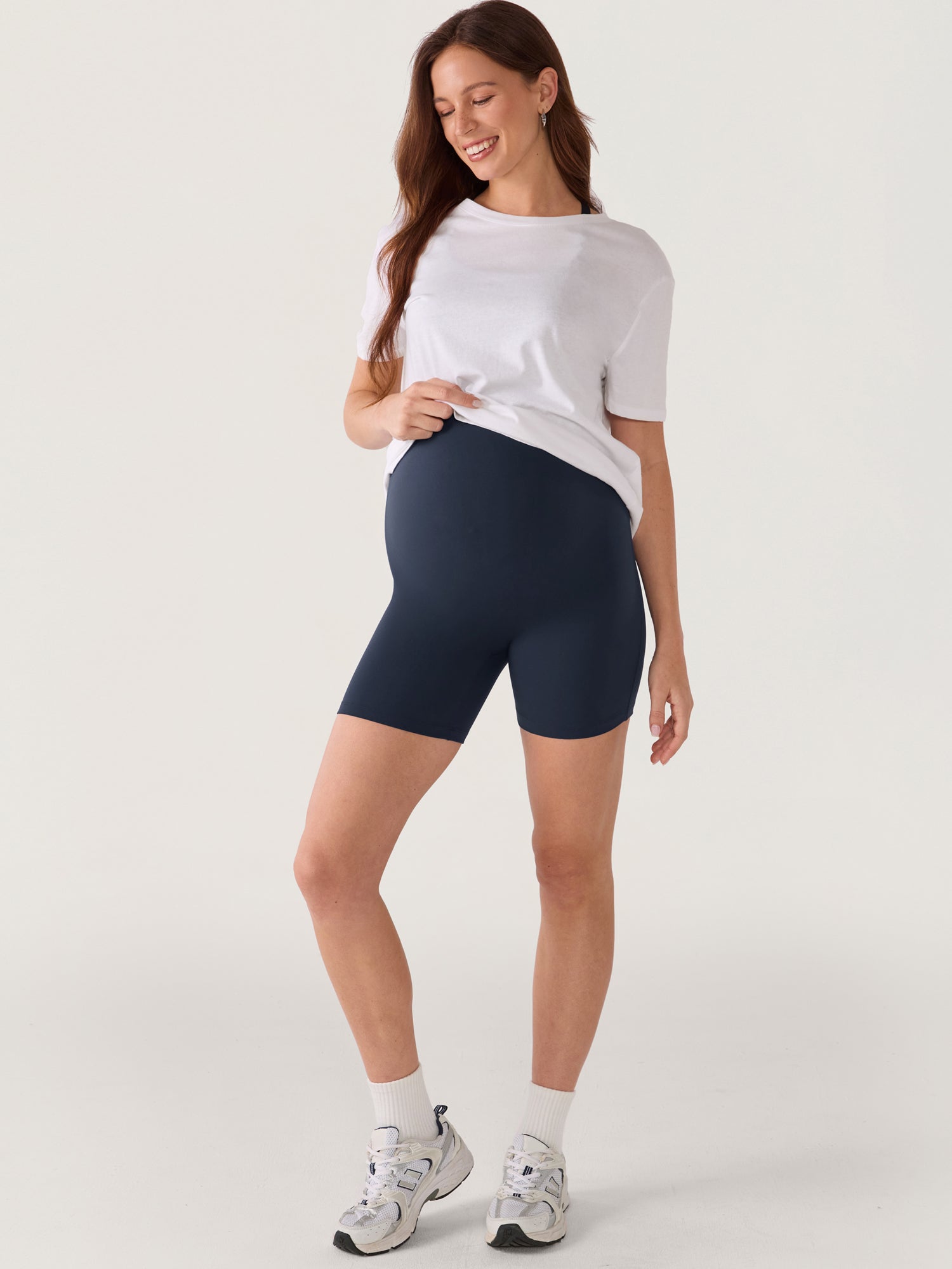 Zwangerschapsshort met naadloze voorkant – Natrelax® hoge taille, 15 cm