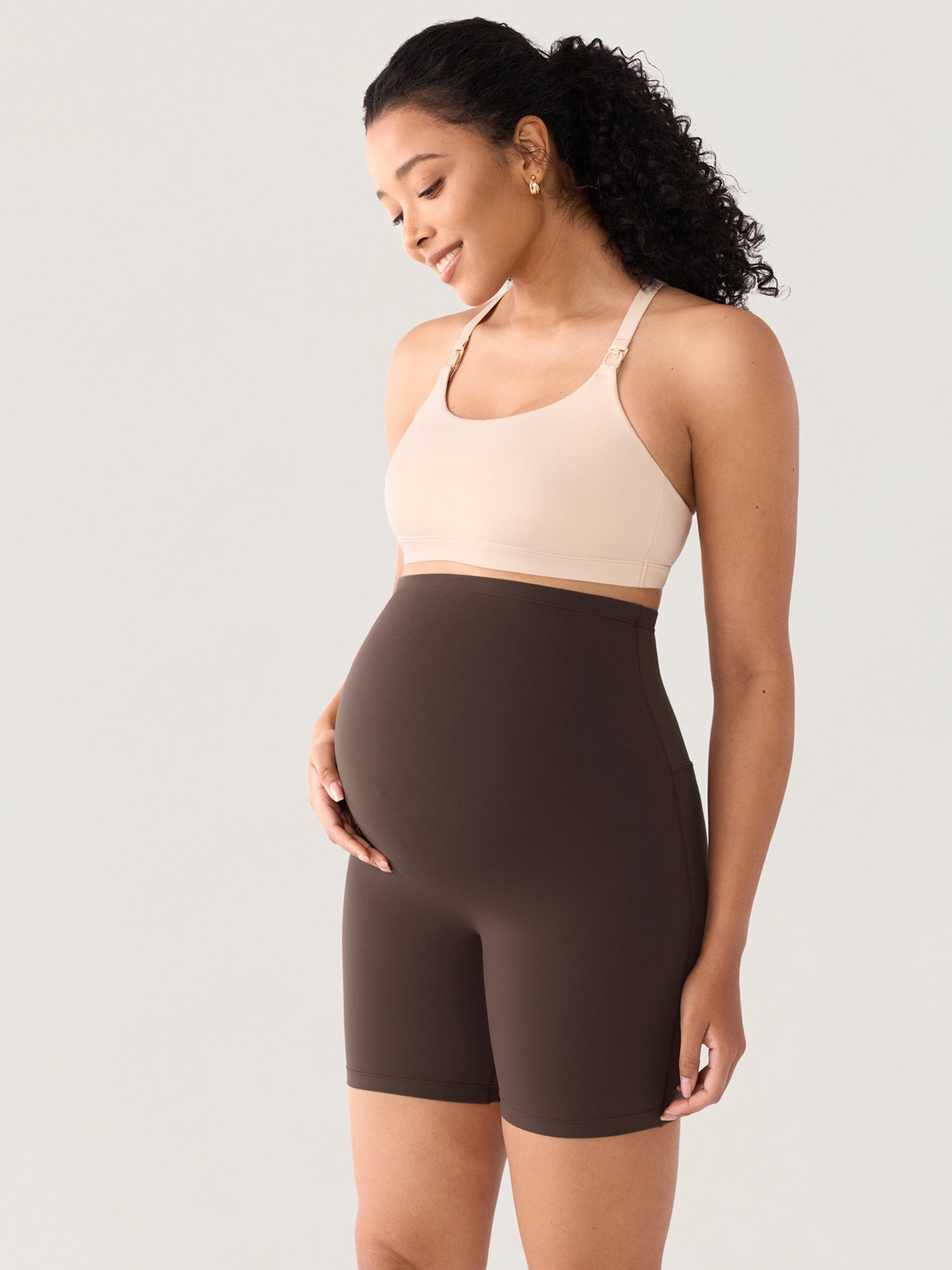 Zwangerschapsshort met naadloze voorkant – Natrelax® hoge taille, 15 cm